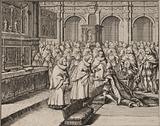 Biskop Peder Hersleb salver Kong Frederik V d. 4. september 1747 i Frederiksborg Slotskirke