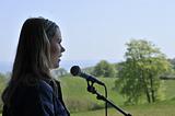 Lisa Nygaard taler på Nordisk Talefest 2023. Foto: Martin Jedestav